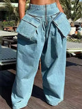 Baggy Denim Removable Pocket